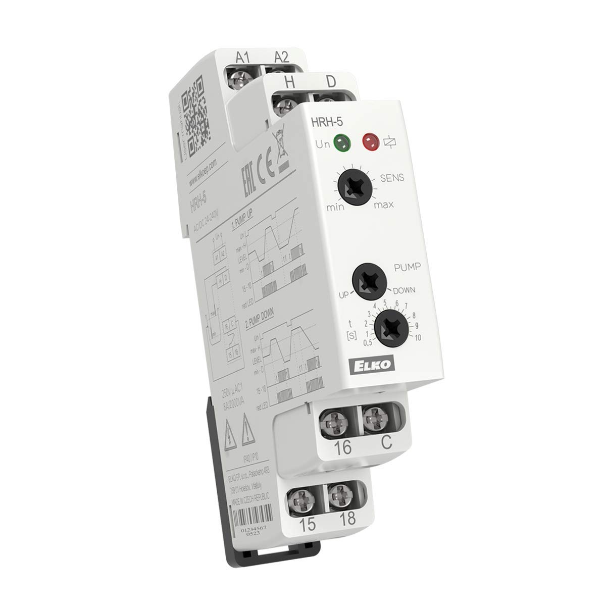 Control relay Level 2 function, fill or drain, 1-10s, 24-230VAC/D