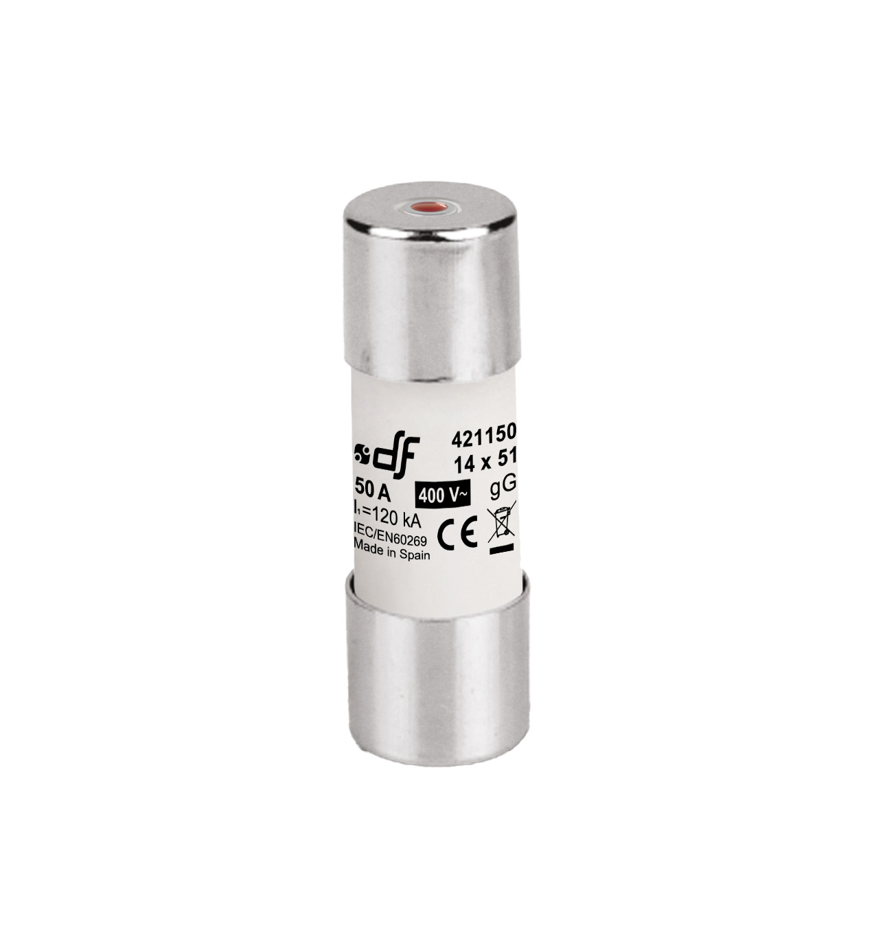  Cylindriska säkringar gG 14,3X51 med indikator