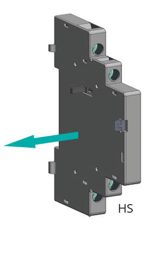 Auxiliary contact block for lateral mounting HS