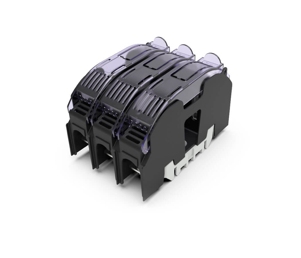 Polyesterbas NH 00 ST TRE POLAR 160 A "skenfäste" anslutning IP20