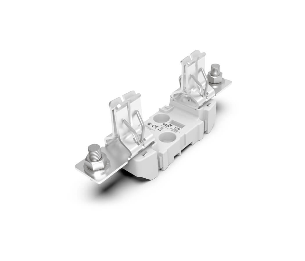Polyesterbas NH 3 ST ENKELPOLE 630 A 690V/ 800V "skruv &amp; skena fixering" Skruv/Skruvanslutning IP00 med mikrobrytare