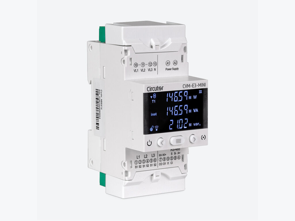 CVM-E3-MINI-MC-485-IC, DIN-skena trefas effektanalysator