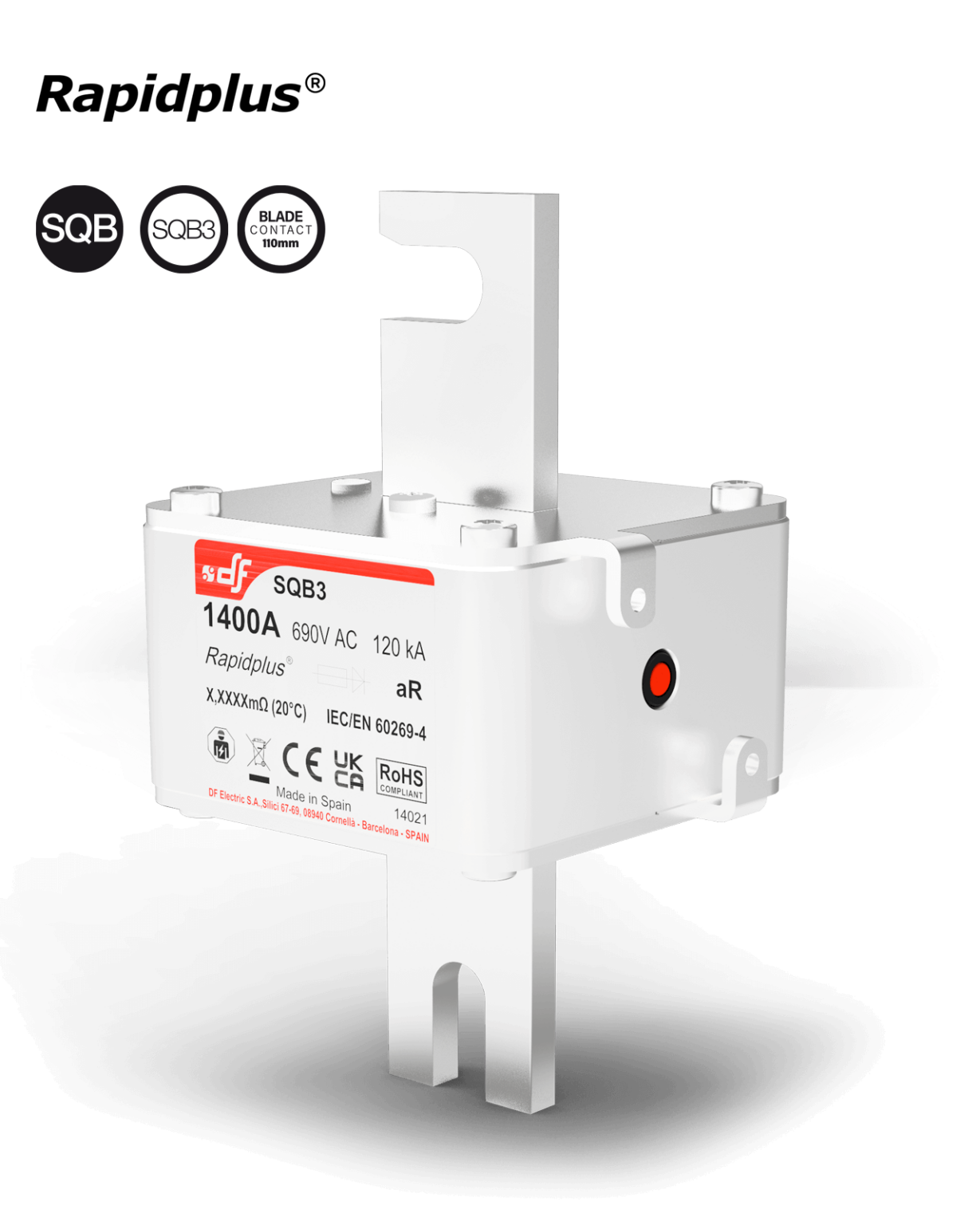 Semiconductor High Speed fuses SQB3 aR 690V Blade contact 110