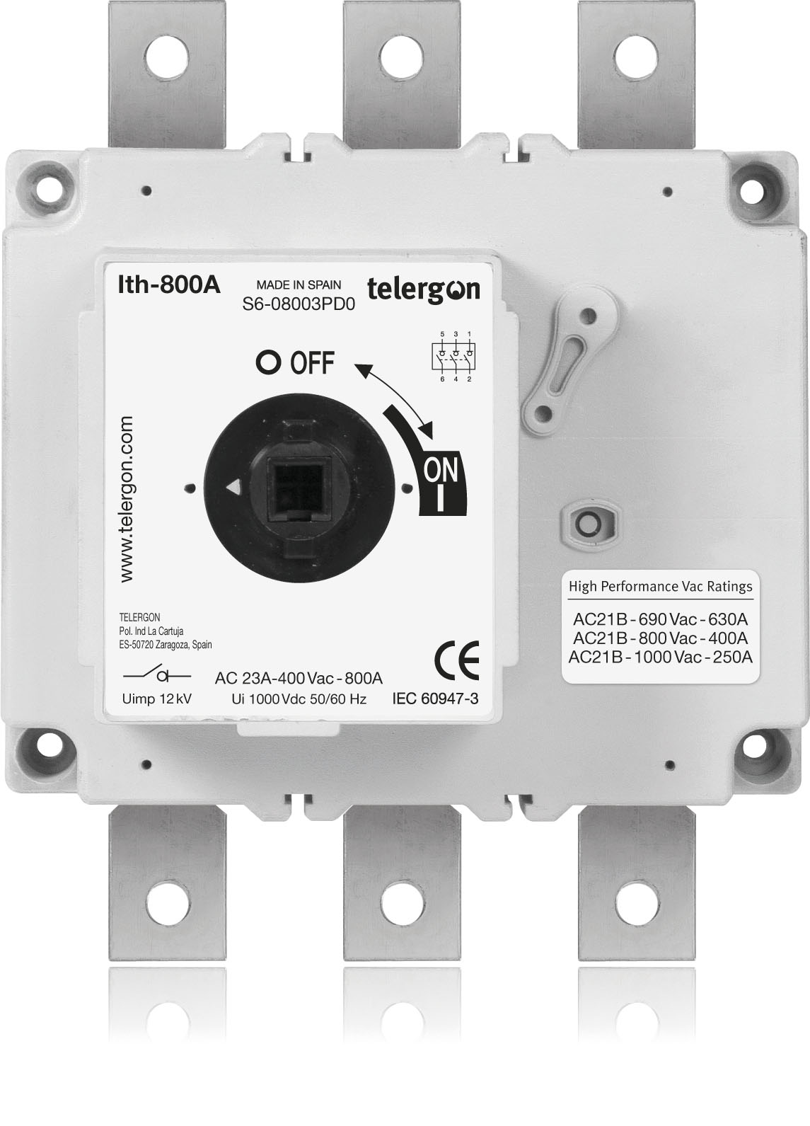 Brytarfrånskiljare S6 3P 800A