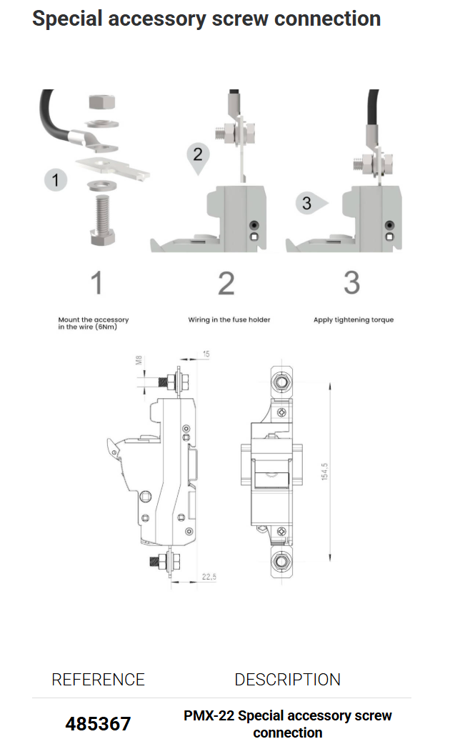 PMX-22 Special accessory screw connection