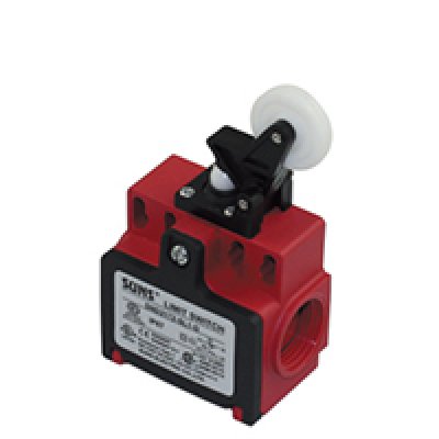 Limit switch with roller and plunger, plastic housing
