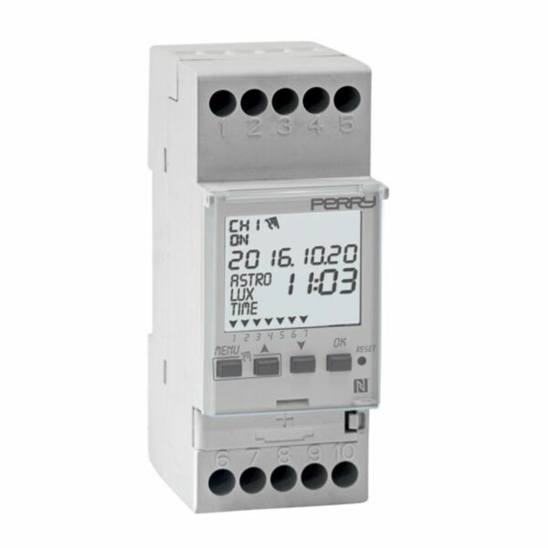 NFC Astronomical Time Switch - 2 DIN, 1 kontakt