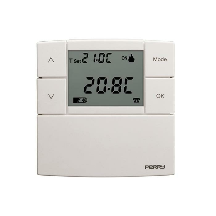 “ZEFIRO” series 80 x 80 digital thermostat 3V, white color